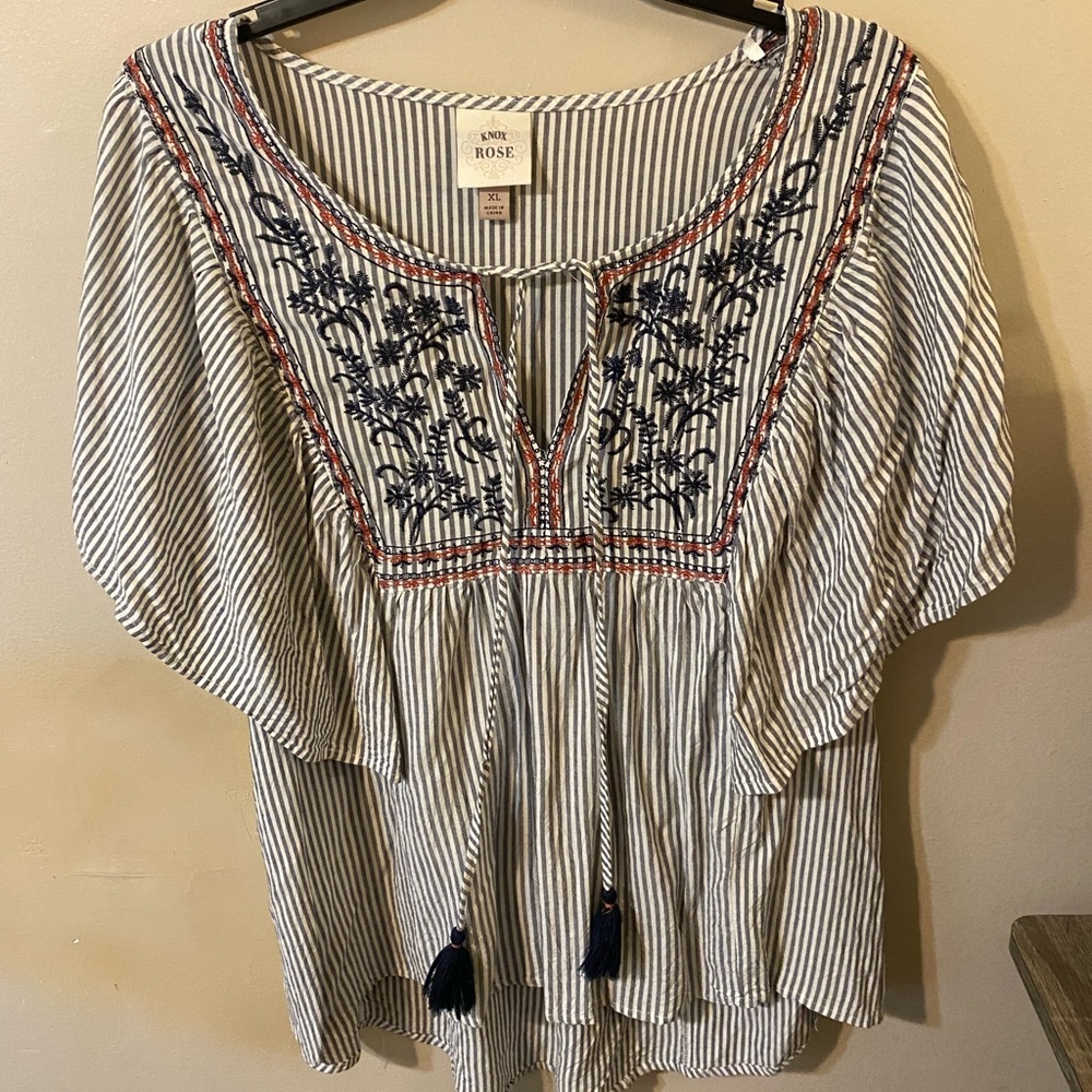 Target Knox Rose short sleeve embroidered top
